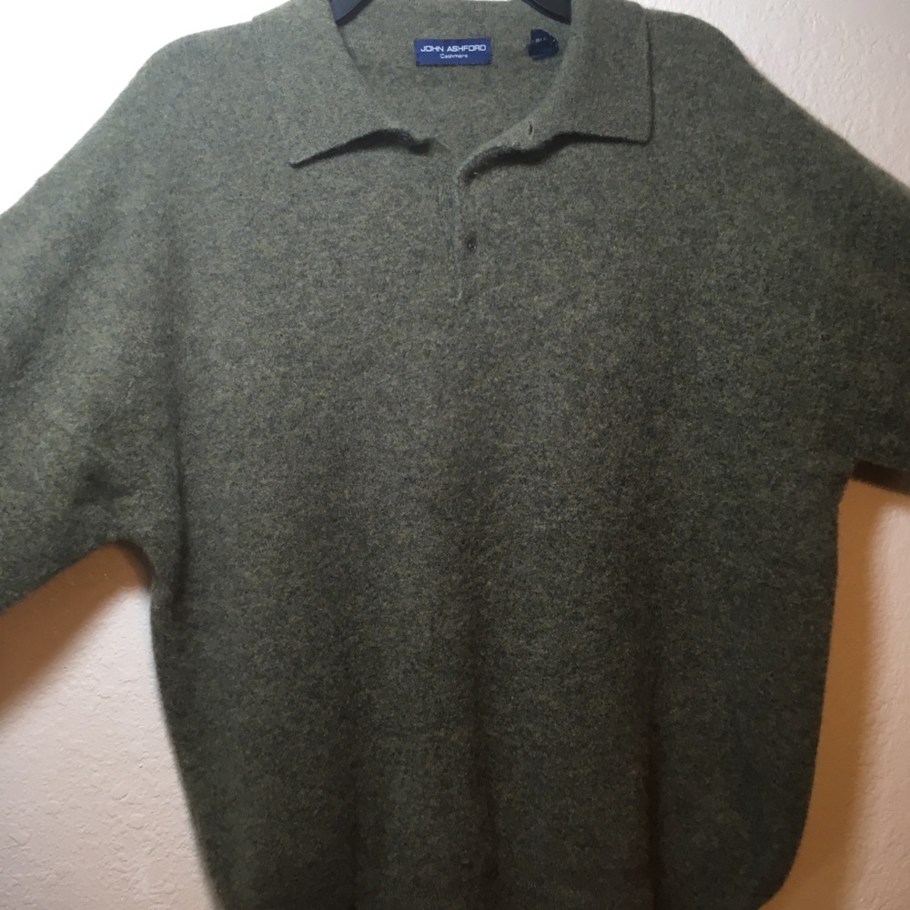 John Ashford Cashmere sweater green-gray Men large